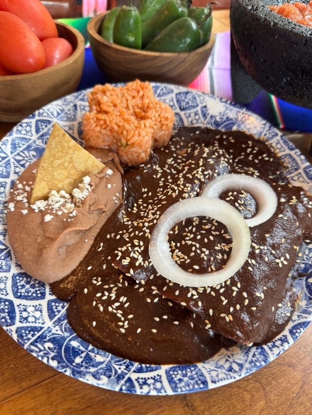 Mole Poblano Chicken Enchiladas.